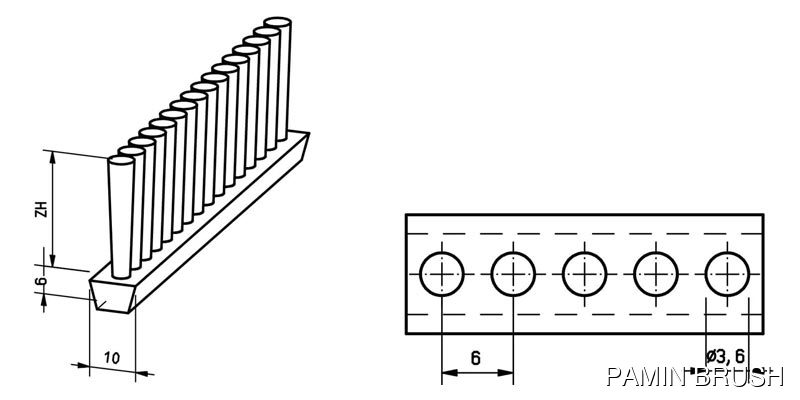 Industrial brush specification drawing